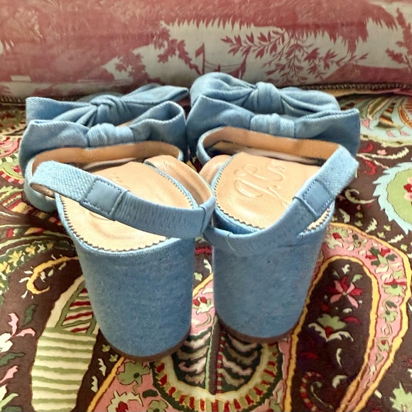 J Crew Lucie Bow Slingback Sandals in Denim Twill - Picture 7 of 11